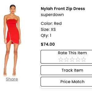 Superdown Red Nylah Front Zip Dress